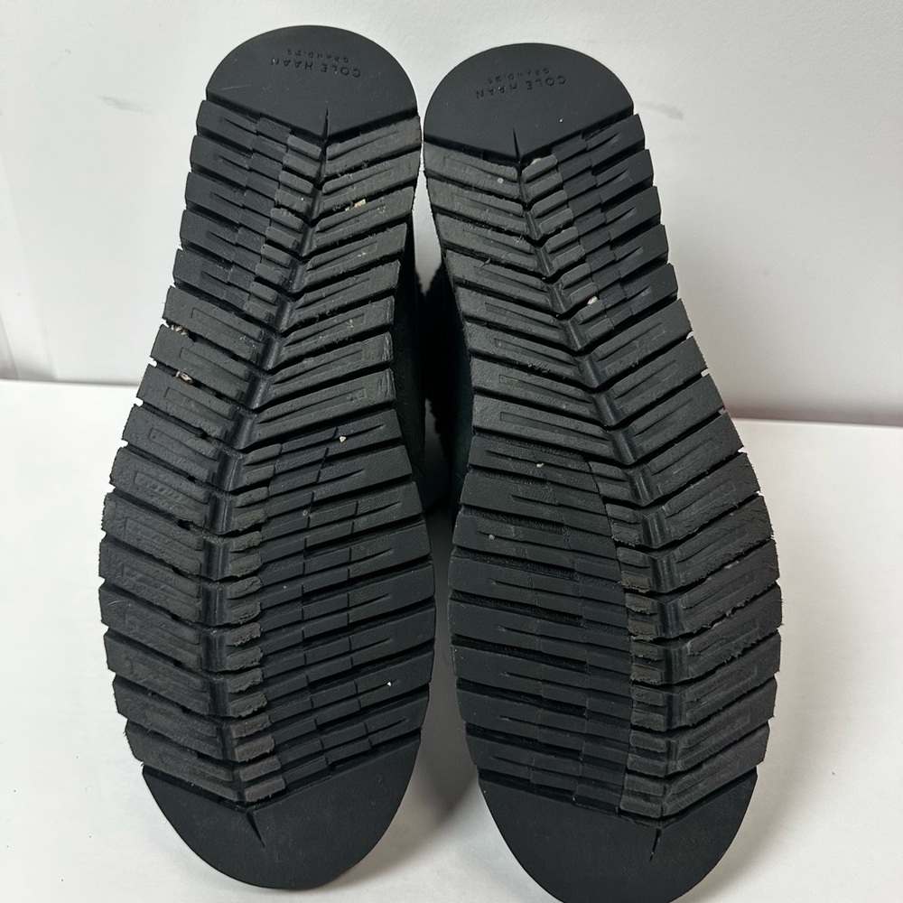 Cole Haan Black Shearling Trim Lace‑Up Winter Boots Size 8.5 B - Picture 6 of 13